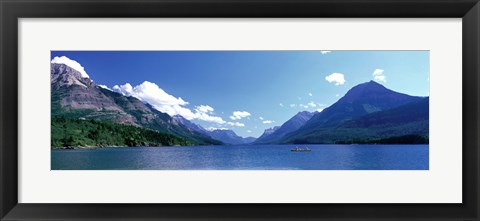 Framed Canoeing Waterton Lake Waterton Glacier National Peace Park Alberta Canada Print