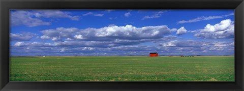 Framed Field And Barn, Saskatchewan, Canada Print