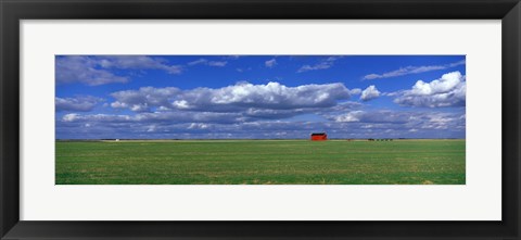 Framed Field And Barn, Saskatchewan, Canada Print