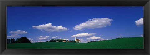 Framed Rural Scene With Church, Near Niederaich, Germany Print