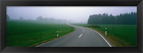 Framed Country Road With Fog, Near Vies, Germany Print