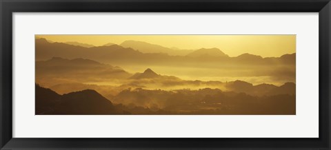 Framed Mountains with valley at sunset, Takachiho-Kyo, Miyazaki Prefecture, Kyushu, Japan Print