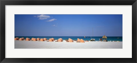 Framed Beach Scene, Miami, Florida, USA Print