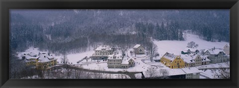 Framed Village Of Hohen-Schwangau in winter, Bavaria, Germany Print