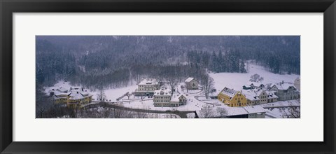 Framed Village Of Hohen-Schwangau in winter, Bavaria, Germany Print