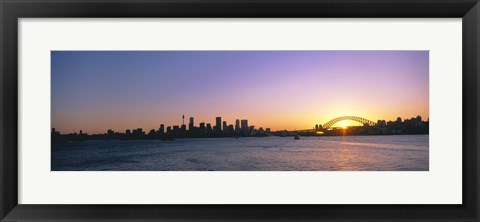 Framed Sunset Over the Bridge, Sydney, Australia Print