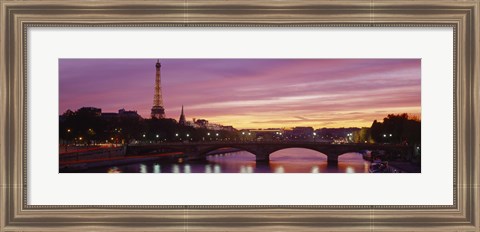 Framed Bridge with the Eiffel Tower in the background, Pont Alexandre III, Seine River, Paris, Ile-de-France, France Print