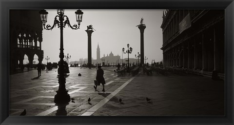 Framed Venice Italy in Black and White Print