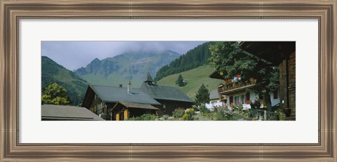 Framed Low angle view of houses on a mountain, Muren, Switzerland Print