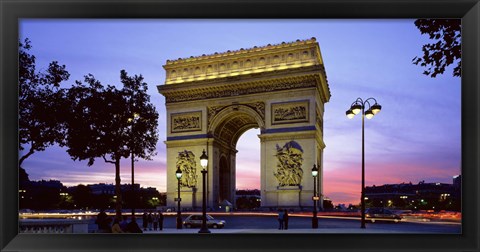 Framed Arc de Triomphe at dusk, Paris, France Print