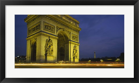 Framed Low angle view of a monument, Arc De Triomphe, Paris, France Print