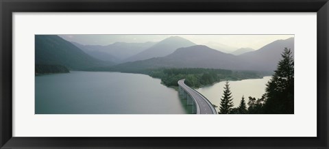 Framed Bridge Over Sylvenstein Lake, Bavaria, Germany (black and white) Print