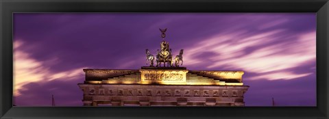 Framed Brandenburg Gate against a pink sky, Berlin, Germany Print