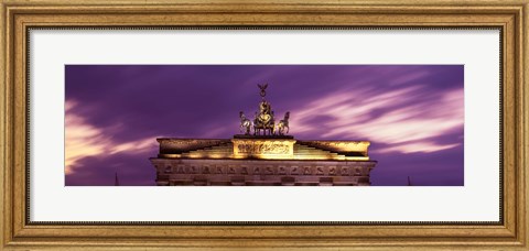 Framed Brandenburg Gate against a pink sky, Berlin, Germany Print