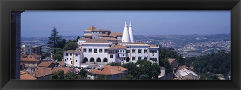 Framed Palace in a city, Palacio Nacional De Sintra, Sintra, Lisbon, Portugal Print