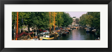 Framed View of a Canal, Netherlands, Amsterdam Print