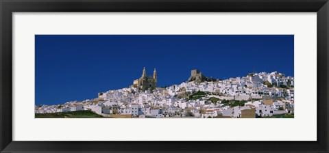 Framed Low angle view of a town, Olvera, One of the White Villages of Andalucia, Cadiz Province, Spain Print