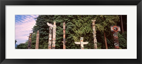 Framed Totem poles in a park, Stanley Park, Vancouver, British Columbia, Canada Print