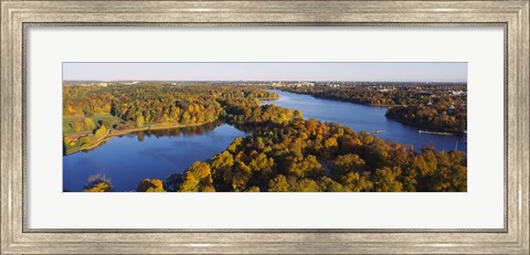 Framed High angle view of a forest, Wenner-Gren Center, Brunnsviken, Stockholm, Sweden Print