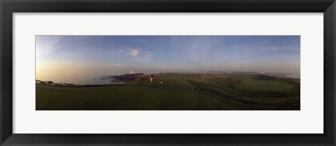 Framed Golf course with a lighthouse in the background, Turnberry, South Ayrshire, Scotland Print