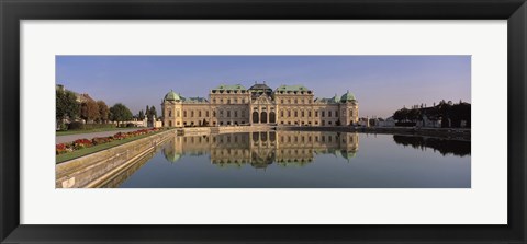 Framed Austria, Vienna, Belvedere Palace, View of a manmade lake outside a vintage building Print