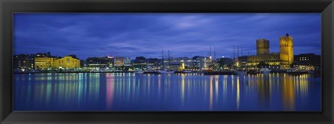 Framed Buildings at the waterfront, City Hall, Oslo, Norway Print