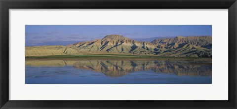 Framed Reflection of hills in a lake, Cayirhan, Turkey Print