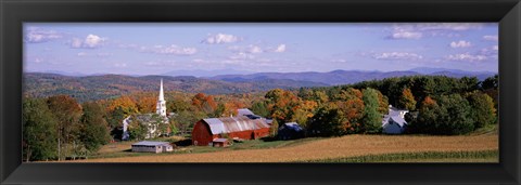 Framed High angle view of barns in a field, Peacham, Vermont Print