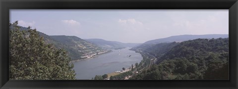 Framed Germany, Bacharach, Lorch, Bridge over the Rhine river Print