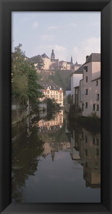 Framed Luxembourg, Luxembourg City, Alzette River Flowing through Grund District Print