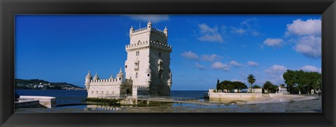 Framed Fort at the coast, Torre De Belem, Lisbon, Portugal Print