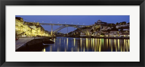 Framed Night, Luis I Bridge, Porto, Portugal Print