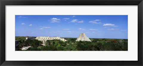 Framed Pyramid Of The Magician Uxmal, Yucatan Peninsula, Mexico Print