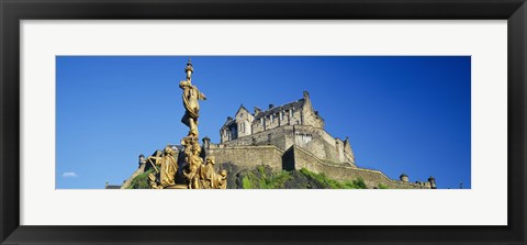 Framed Low angle view of a castle on a hill, Edinburgh Castle, Edinburgh, Scotland Print