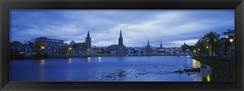 Framed Buildings along the river, Inverness, Scotland Print