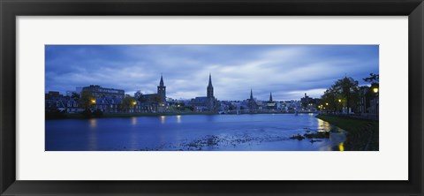 Framed Buildings along the river, Inverness, Scotland Print