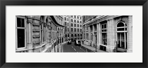 Framed Buildings along a road, London, England Print