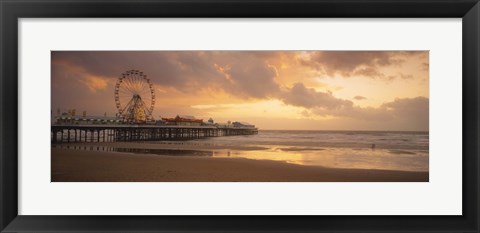 Framed Ferris wheel near a pier, Central Pier, Blackpool, Lancashire, England Print