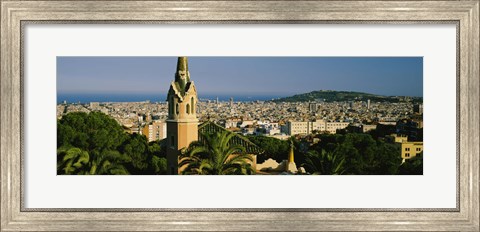 Framed High Angle View of Barcelona, Spain Print