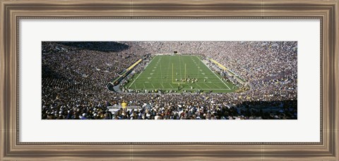 Framed Aerial view of a football stadium, Notre Dame Stadium, Notre Dame, Indiana, USA Print