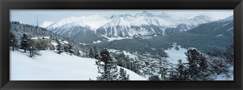 Framed Winter, St Moritz, Switzerland Print