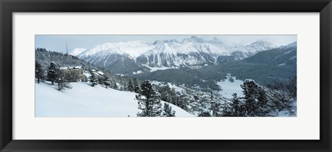 Framed Winter, St Moritz, Switzerland Print