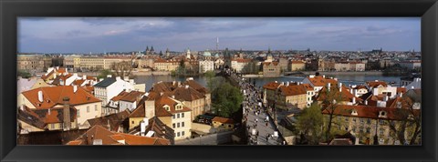 Framed Charles Bridge Moldau River Prague Czech Republic Print