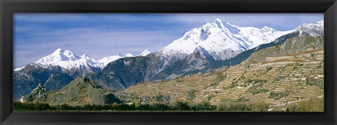 Framed Mountains, Canton Of Valais, Switzerland Print