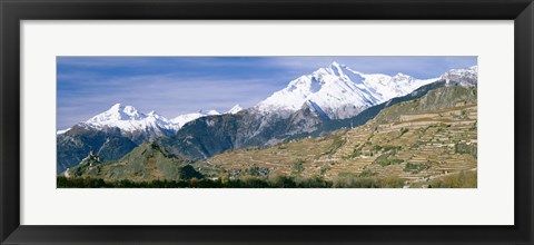 Framed Mountains, Canton Of Valais, Switzerland Print