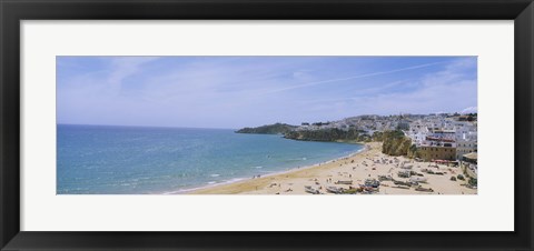 Framed High angle view of the beach, Albufeira, Faro, Algarve, Portugal Print