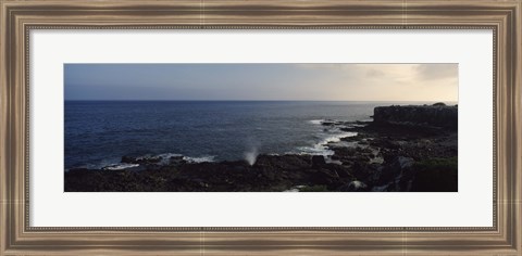 Framed Rock formations at the coast, Punta Suarez, Espanola Island, Galapagos Islands, Ecuador Print