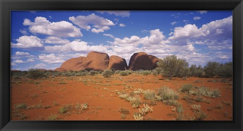 Framed Rock formations on a landscape, Olgas, Northern Territory, Australia Print