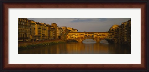 Framed Bridge Across Arno River, Florence, Tuscany, Italy Print