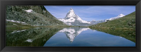 Framed Lake, Mountains, Matterhorn, Zermatt, Switzerland Print